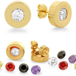 18 Karat Gold on Sterling Jewelry - NWT earring set Interchangables stainless steel 18 Karat Gold on Sterling Jewelry - NWT earring set Interchangables stainless steel